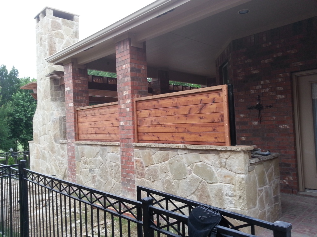 flagstone wall, custom screens