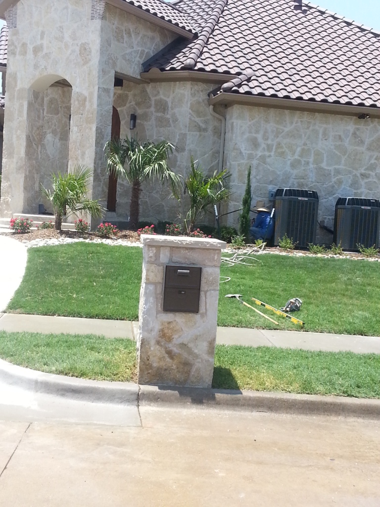 stone and brick mailboxes